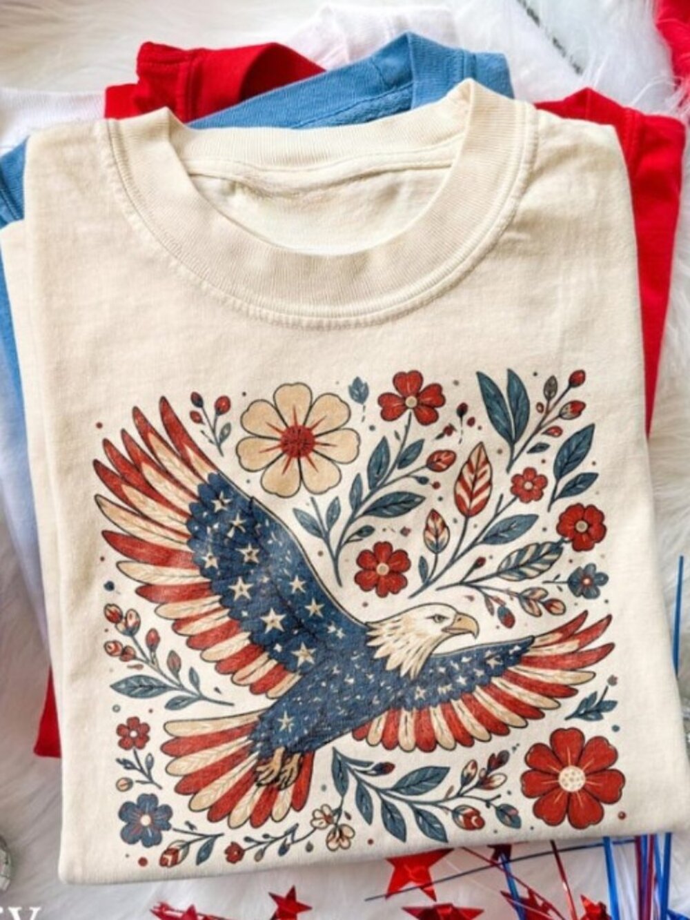 4th July 250th Year Shirts, Patriotic Eagle America Graphic Tee - Picture 1 of 4